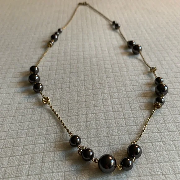 J.Crew gunmetal spheres long necklace - Picture 8 of 8